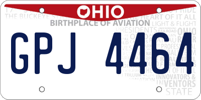 OH license plate GPJ4464