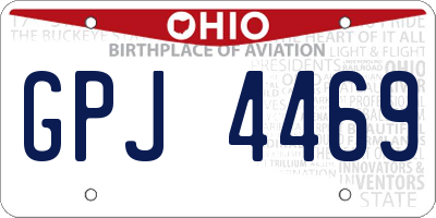 OH license plate GPJ4469