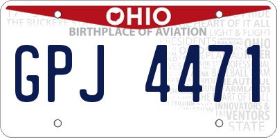 OH license plate GPJ4471