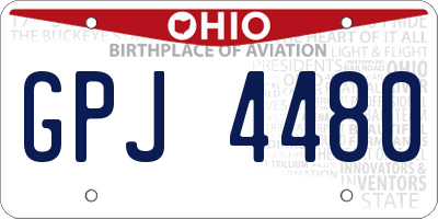 OH license plate GPJ4480