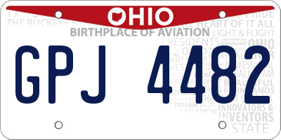 OH license plate GPJ4482
