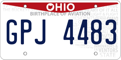 OH license plate GPJ4483