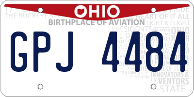 OH license plate GPJ4484