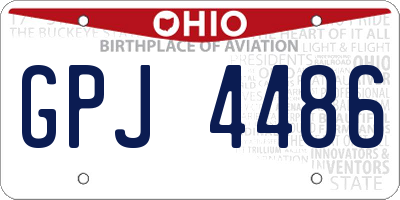 OH license plate GPJ4486