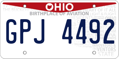 OH license plate GPJ4492