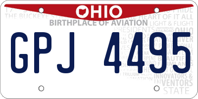OH license plate GPJ4495