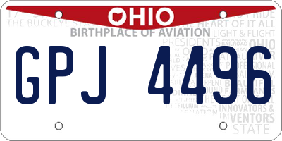 OH license plate GPJ4496