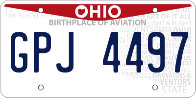 OH license plate GPJ4497