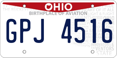 OH license plate GPJ4516