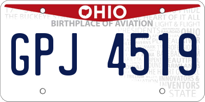 OH license plate GPJ4519