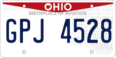 OH license plate GPJ4528