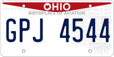 OH license plate GPJ4544