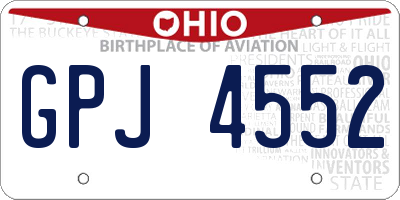 OH license plate GPJ4552