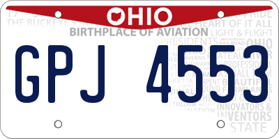 OH license plate GPJ4553