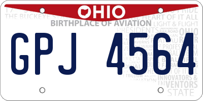 OH license plate GPJ4564