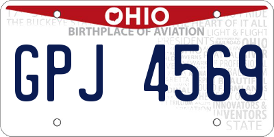 OH license plate GPJ4569