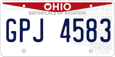OH license plate GPJ4583
