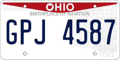OH license plate GPJ4587
