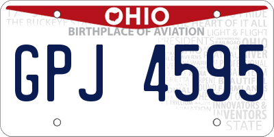 OH license plate GPJ4595