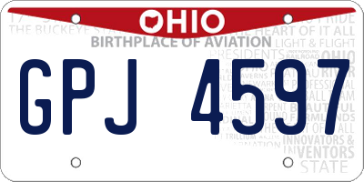 OH license plate GPJ4597