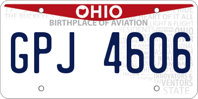 OH license plate GPJ4606