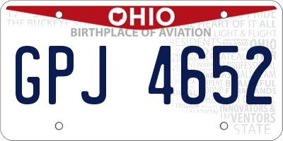 OH license plate GPJ4652