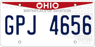 OH license plate GPJ4656