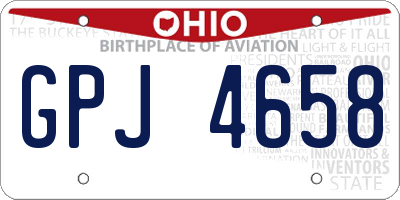 OH license plate GPJ4658