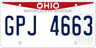 OH license plate GPJ4663