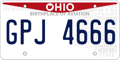 OH license plate GPJ4666