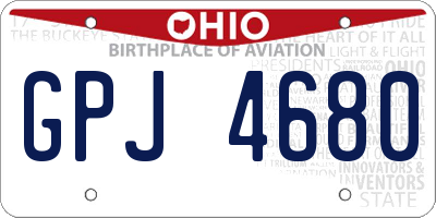 OH license plate GPJ4680