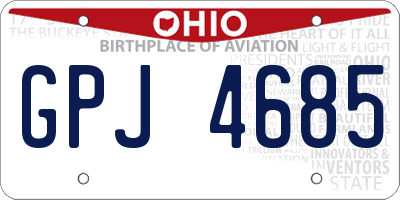 OH license plate GPJ4685
