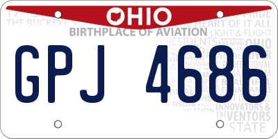 OH license plate GPJ4686