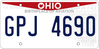 OH license plate GPJ4690