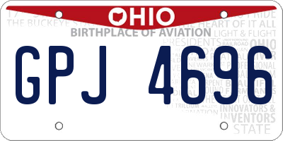 OH license plate GPJ4696