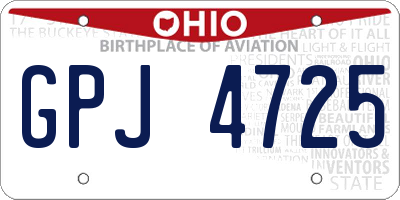 OH license plate GPJ4725