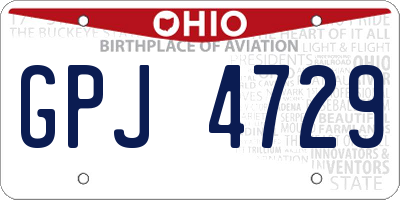 OH license plate GPJ4729
