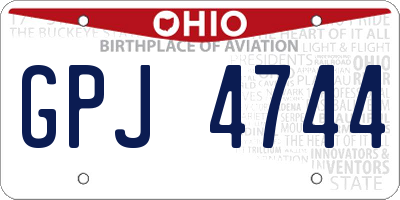 OH license plate GPJ4744