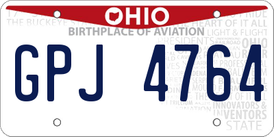 OH license plate GPJ4764
