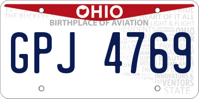 OH license plate GPJ4769