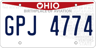OH license plate GPJ4774