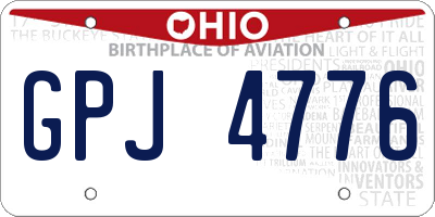 OH license plate GPJ4776