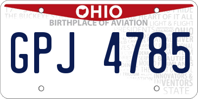 OH license plate GPJ4785