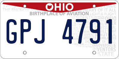 OH license plate GPJ4791