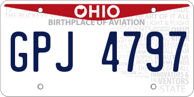 OH license plate GPJ4797