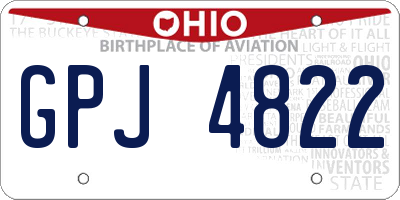 OH license plate GPJ4822