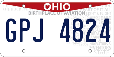 OH license plate GPJ4824