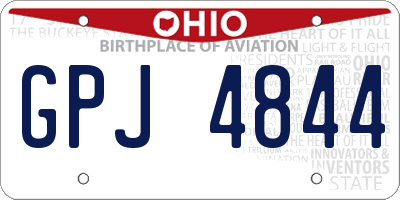 OH license plate GPJ4844