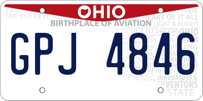 OH license plate GPJ4846