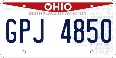 OH license plate GPJ4850